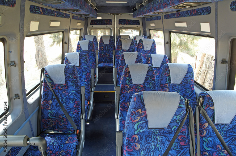 Fototapeta premium Empty bus seats with pattern