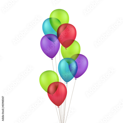 Vector Multicolored Colorful Balloons Isolated