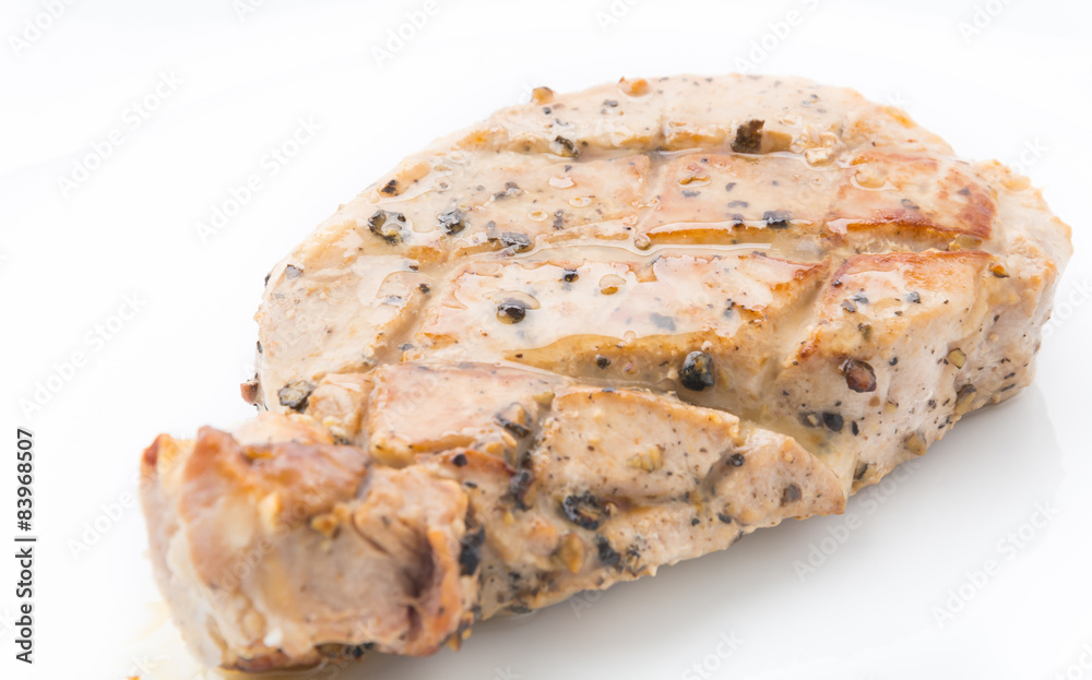 Pork steak with spicy pepper