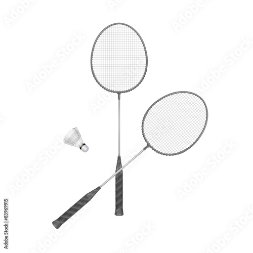 Vector Badminton Rackets with Shuttlecock