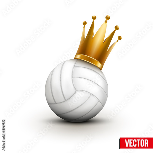 Volleyball ball with royal crown of princess
