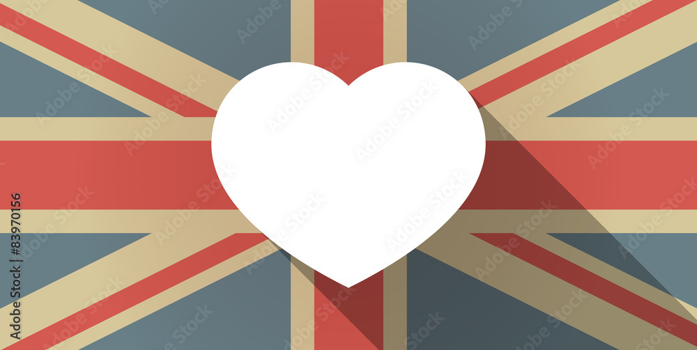 Obraz premium UK flag icon with a heart