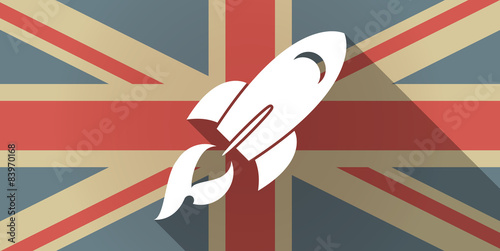 UK flag icon with a rocket