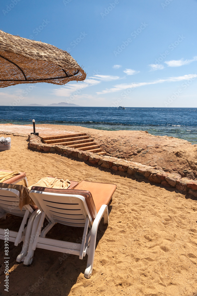Beach at the luxury hotel, Sharm el Sheikh, Egypt Beach at the luxury hotel, Sharm el Sheikh, Egypt