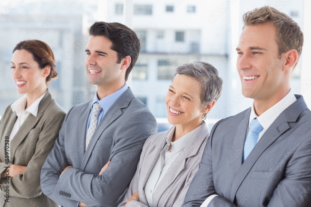 Business people standing in a row