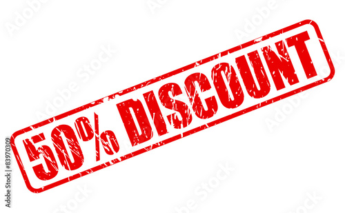 50 percent discount red stamp text