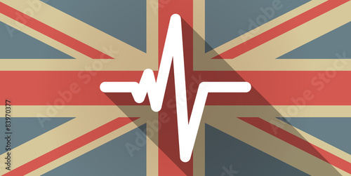 UK flag icon with a heart beat sign