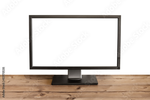computer display on table - front view isolated