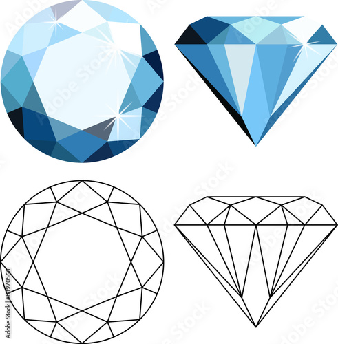 Flat style diamonds photo