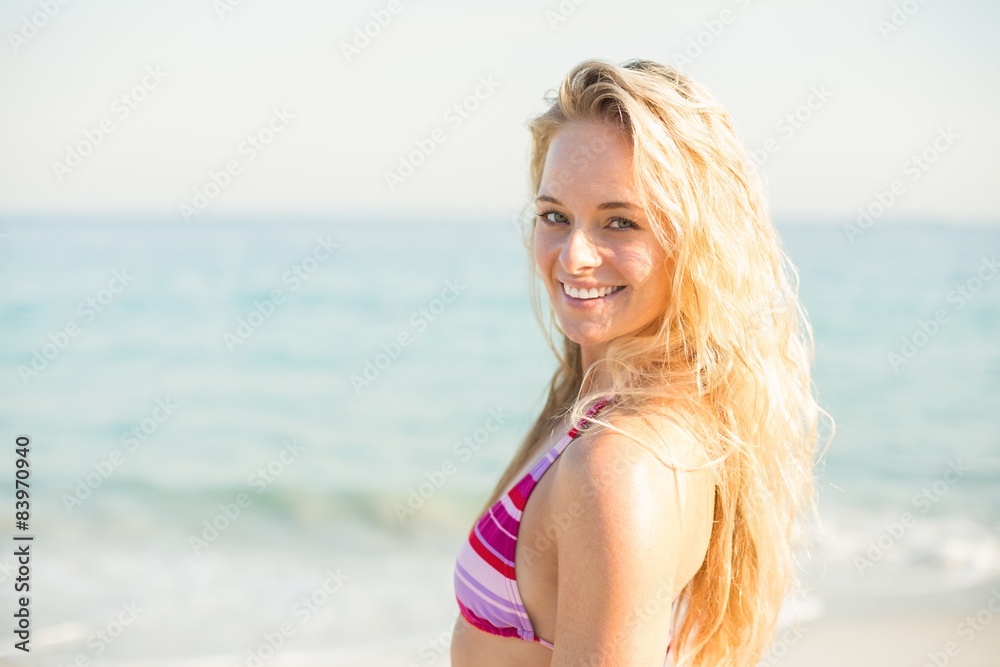 beautiful blonde woman on a sunny day