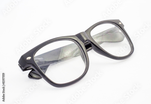  Black rim glasses Isolated white background