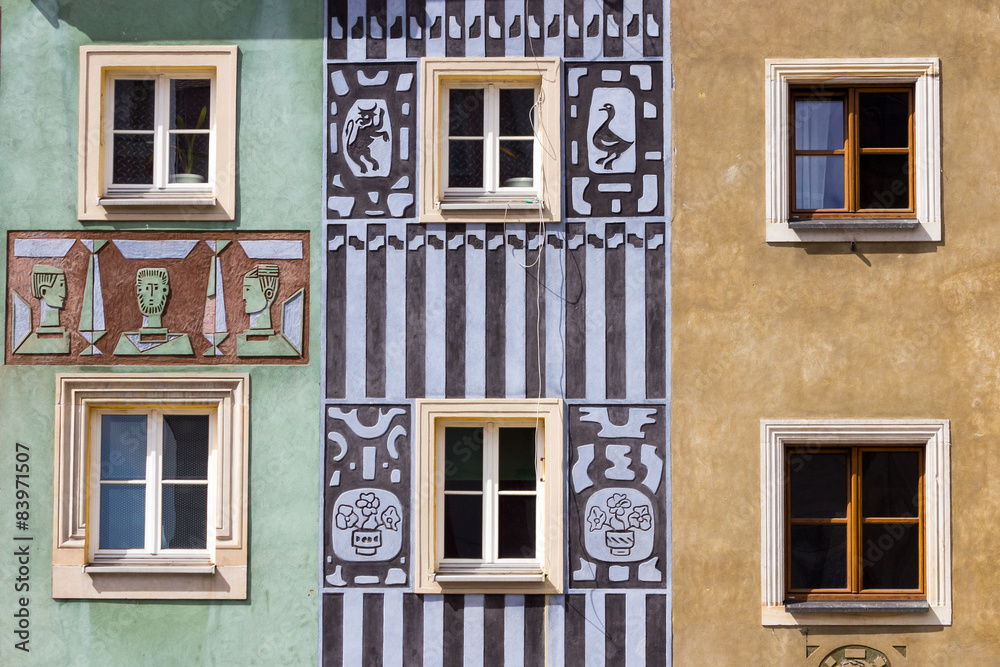 House facades in Poznan, Poland