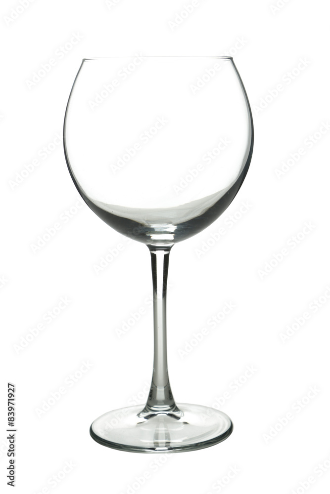 Empty wine glass isolated on white