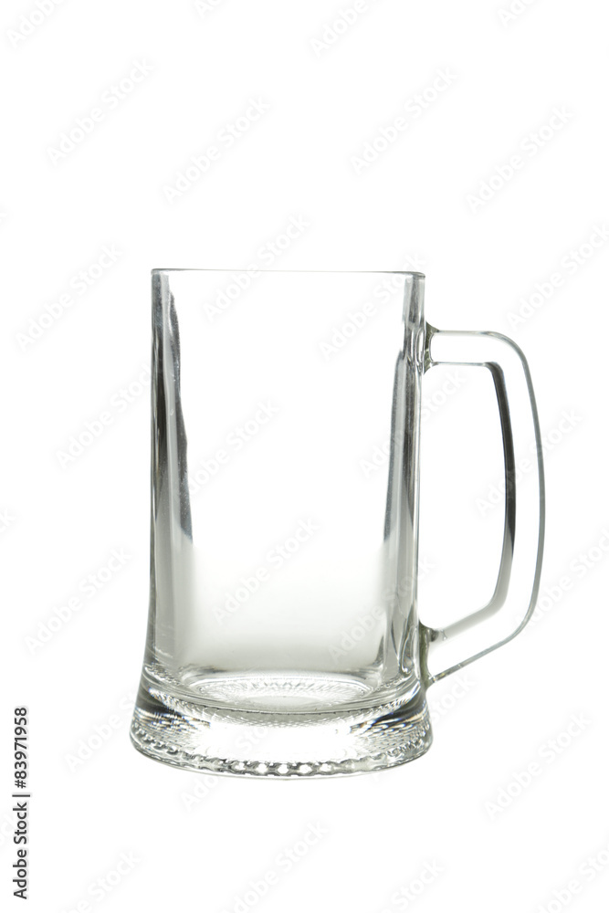 Empty glass of beer isolated on white Empty glass of beer isolated on white