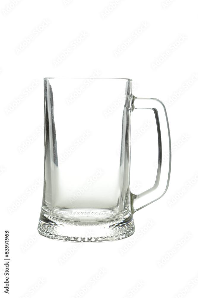 Empty glass of beer isolated on white Empty glass of beer isolated on white