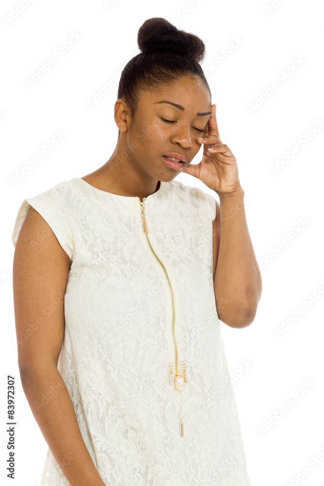 Model isolated with headache Model isolated with headache