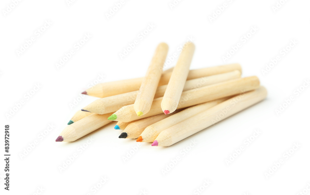 Colour pencils isolated on white