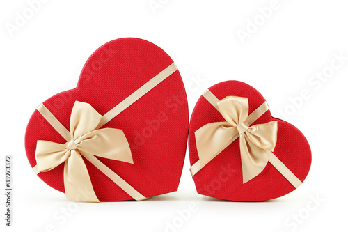 Beautiful gift boxes isolated on white