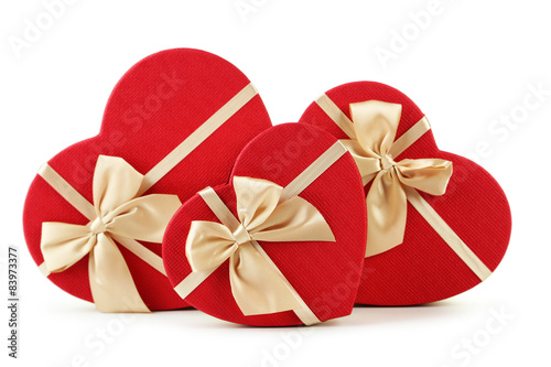 Beautiful gift boxes isolated on white