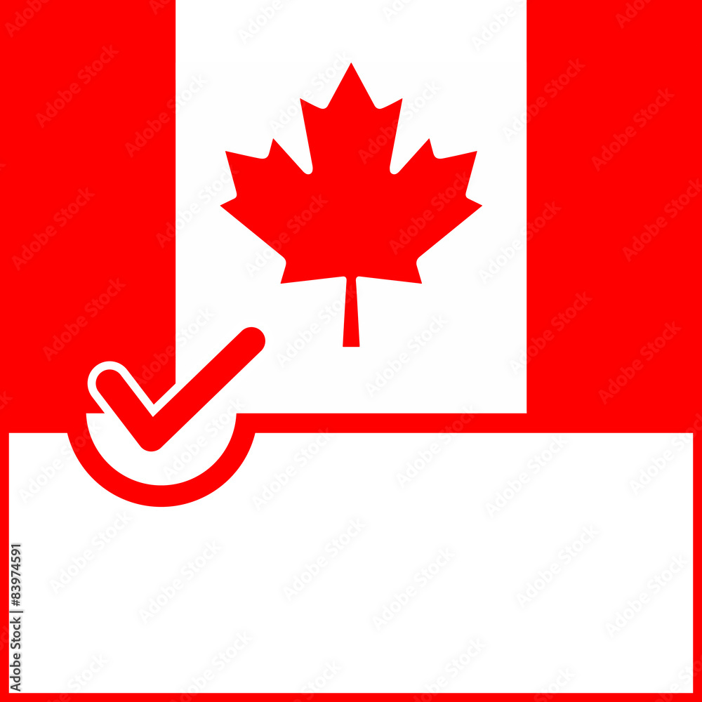 Obraz premium Voting symbol Canada flag