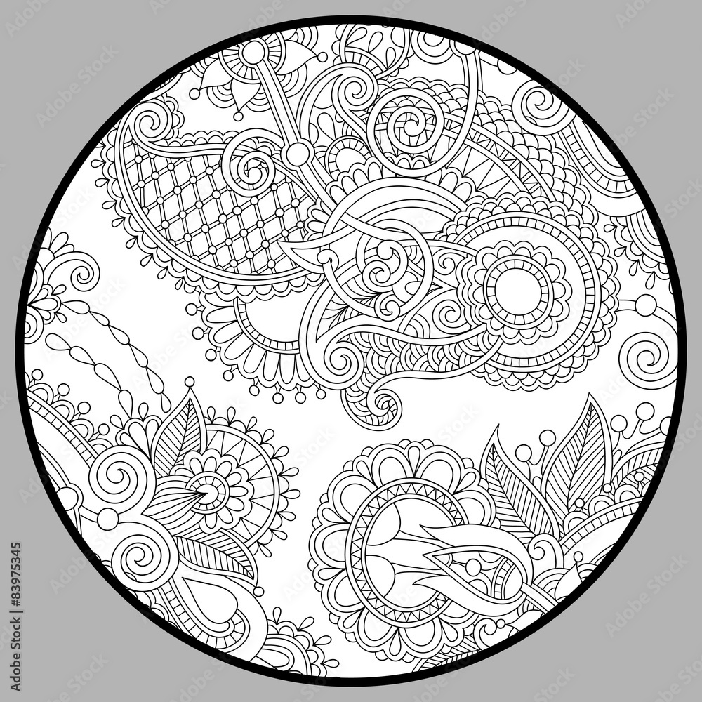 coloring book page for adults - zendala Stock Vector | Adobe Stock