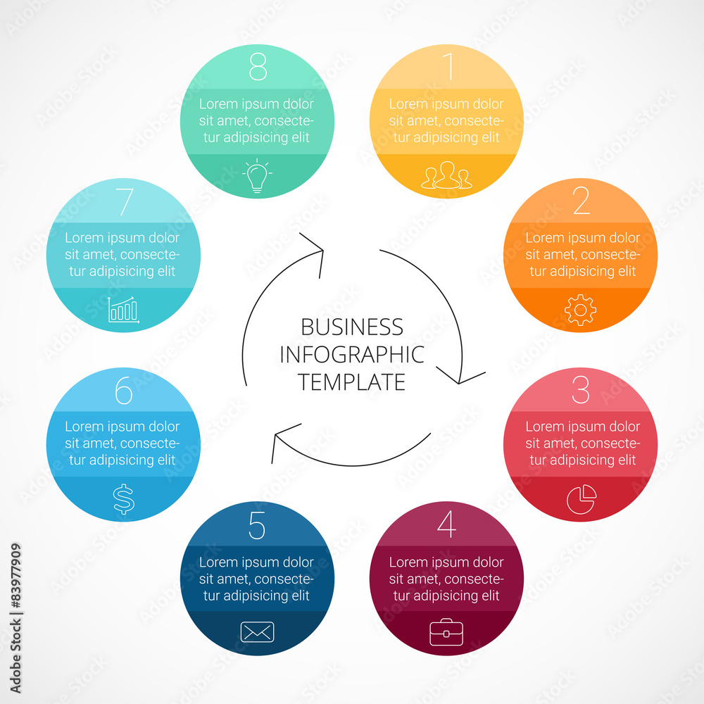 Vector circle infographic. Template for cycle diagram, graph Vector circle infographic. Template for cycle diagram, graph
