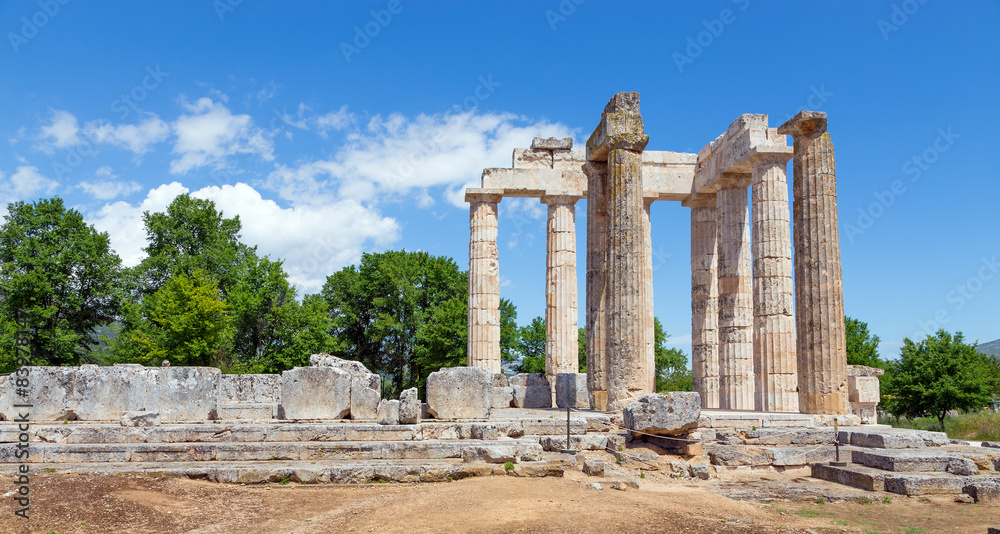 Temple of Zeus in ancient Nemea, Peloponnese, Greece 