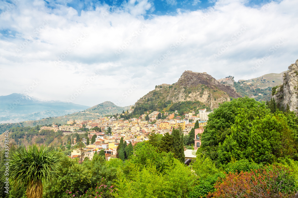 Views of Taormina in Sicily, Italy