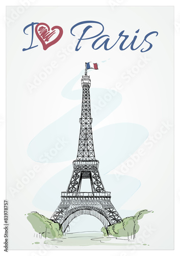 Fototapeta Naklejka Na Ścianę i Meble -  The Eiffel Tower