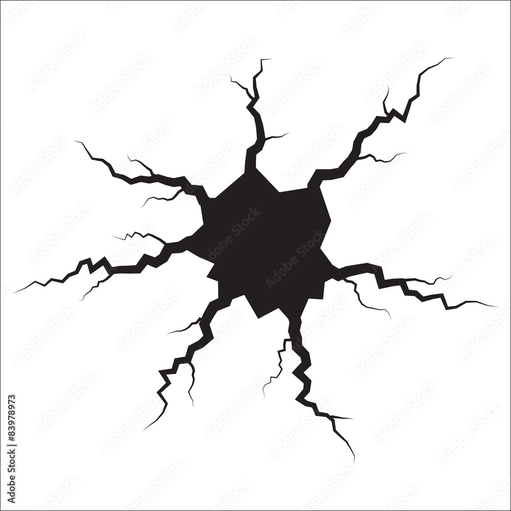 Earth Crack vector, rip through white background Earth Crack vector, rip through white background