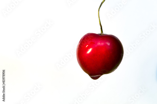 fresh cherry on white backround
