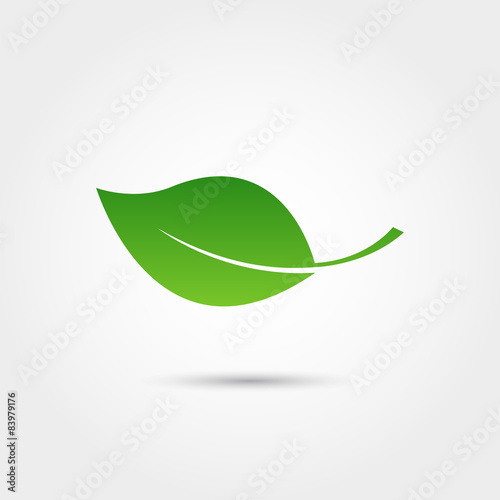 Eco icon with green leaf