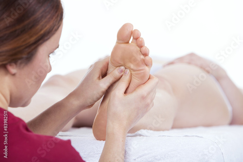 Physiotherapist doing plantar reflexology