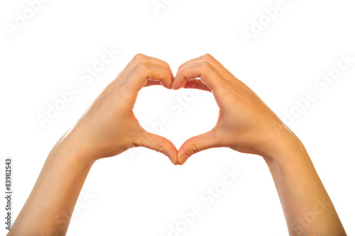 Hand heart symbol