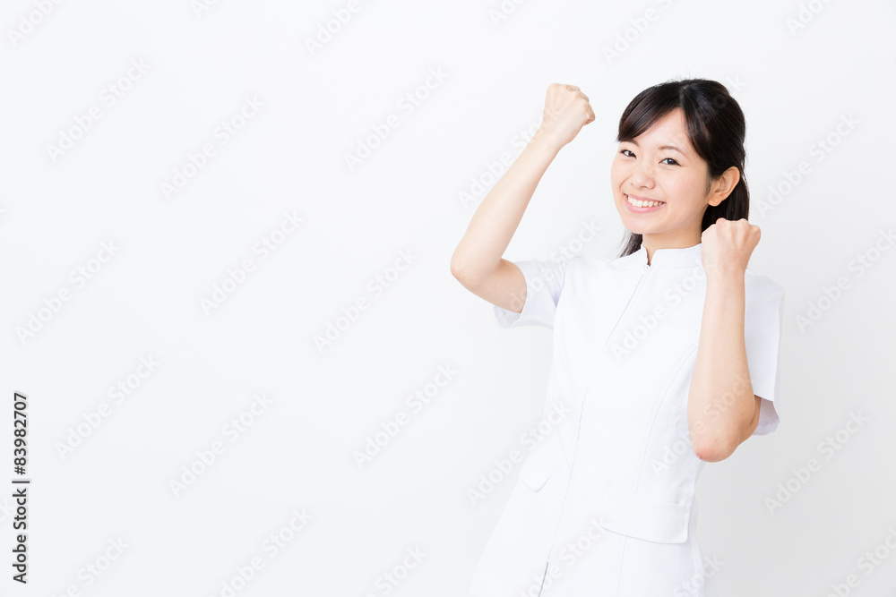 portrait of asian nurse on white background portrait of asian nurse on white background