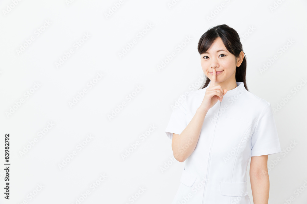 portrait of asian nurse on white background portrait of asian nurse on white background