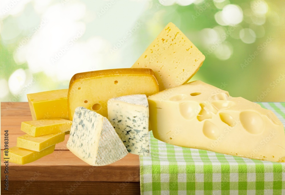 Fototapeta premium Cheese, Variation, Isolated.