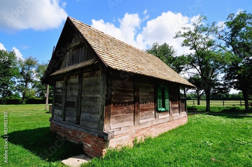Wooden cottage on the farm