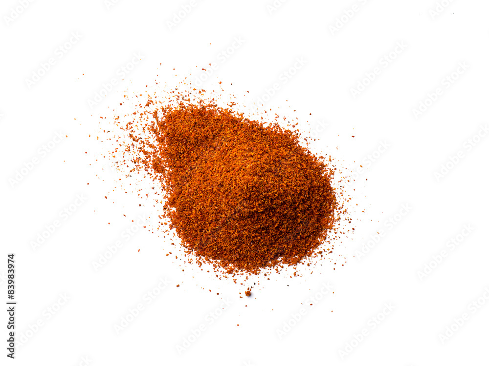 Cayenne pepper - Red chilli powder isolated on white background