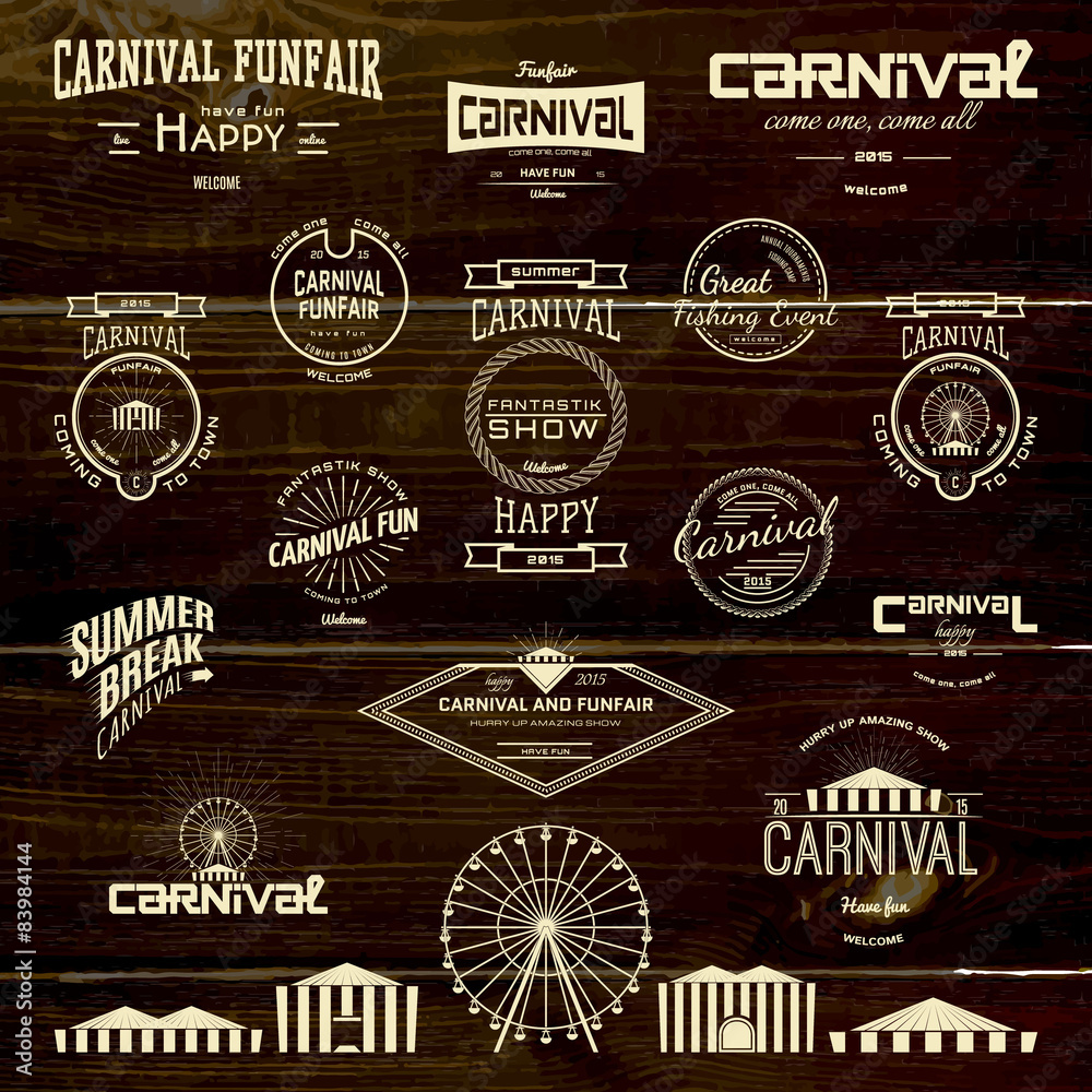 Carnival badges logos and labels for any use