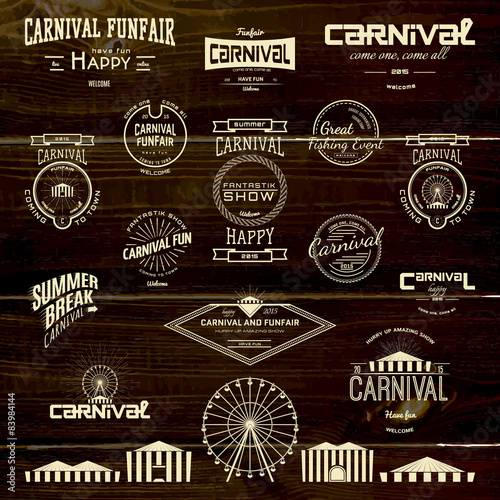 Carnival badges logos and labels for any use