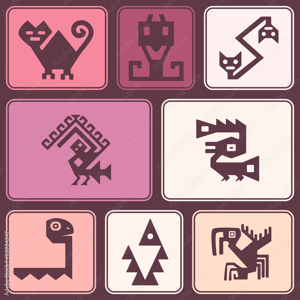 Seamless background with American Indians relics Seamless background with American Indians relics