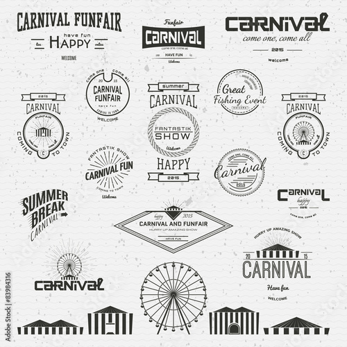 Carnival badges logos and labels for any use