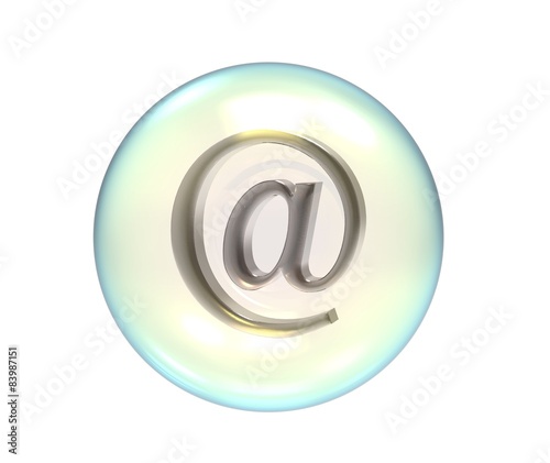 Bubble with at symbol on White Background