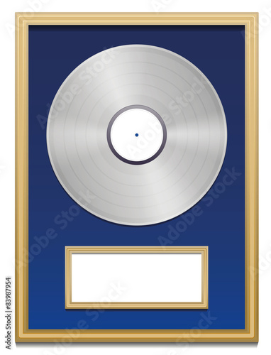 Platinum Certified Platin Record Plaque Blank Frame