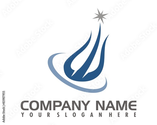 blue fork logo image vector