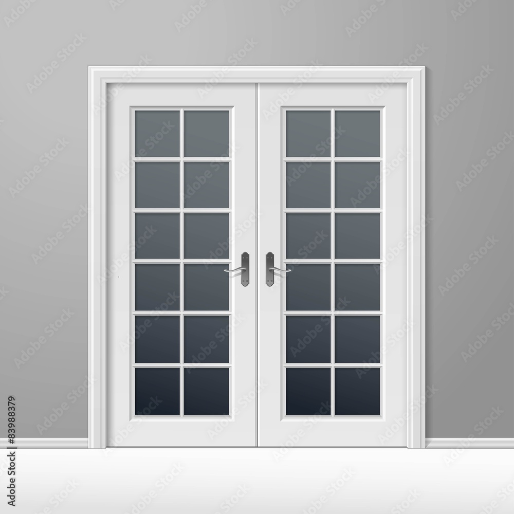 Vector White Closed Door with Frame Vector White Closed Door with Frame