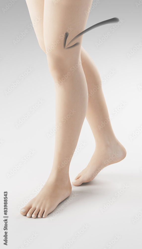 Gambe donna con freccia ginocchio Gambe donna con freccia ginocchio