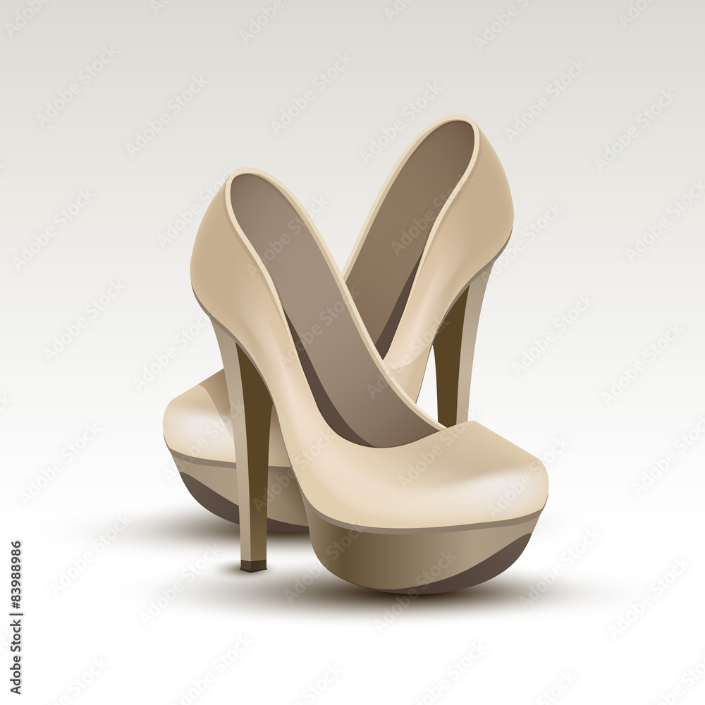 Vector Woman Fashion Shoes on High Heels Vector Woman Fashion Shoes on High Heels