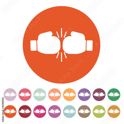 The boxing icon. Sport symbol. Flat